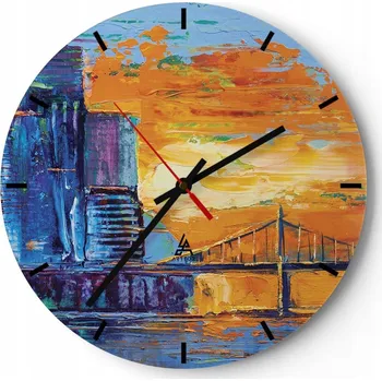 Hodiny Nástěnné hodiny do kuchyně 30x30 Abstrakce Skleněné hodiny do obýváku Tiché