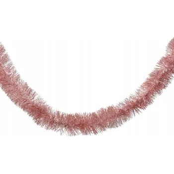 Vánoční dekorace Vánoční řetěz Girlanda na stromeček Pudrově Růžová Lososová 270 cm 100 mm