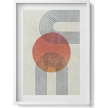 Obraz Dekorativní obraz v rámu do obýváku Moderní umění linie a kruh 50x70 cm