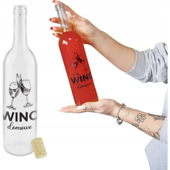 Obraz 10x Láhev na víno S POTISKEM 0,75l DOMÁCÍ VÍNO skleněné lahve BEZBARVÉ