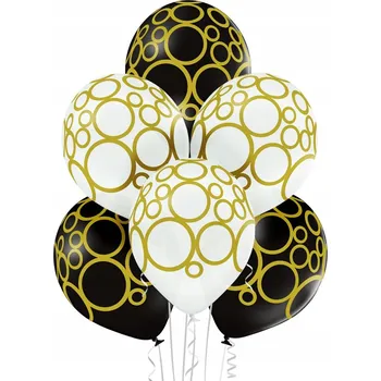 Balónek Latexové balónky Belbal bílo-černé 12" 6 kusů