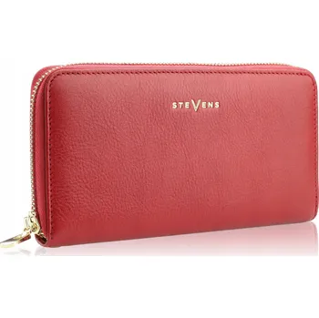 Peněženka Stevens peněženka z pravé kůže červená - dámská