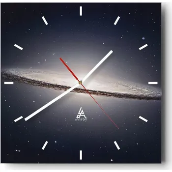 Hodiny Velké nástěnné hodiny 40x40 Galaxie - Skleněné tiché hodiny