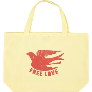 SISTERS DEPARTMENT XL Taška - Yellow w/ "free love" print