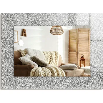 Zrcadlo Stylové nástěnné Zrcadlo s s potiskem na skle, obdélníkové, 80x60 cm, 3D vzor