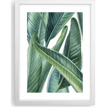 Obraz Obraz plakát v bílém rámu do obýváku 30x40 listy foto plakáty na zeď
