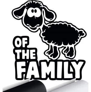 Samolepicí dekorace na vozidlo SAMOLEPKA na auto ČERNÁ OVCE V RODINĚ 15x14