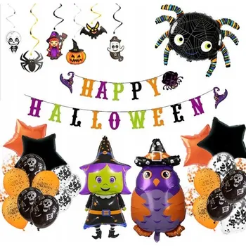 Balónek BALÓNKOVÁ GIRLANDA HAPPY HALLOWEEN BALÓNKY BANNER VÍŘIVÉ DEKORACE ZÁBAVA PÁRTY