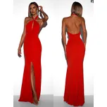 Červené večerní dlouhé šaty TRUCE s holými zády Velikost: M