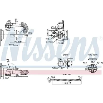 Palivový chladič Chladič, recirkulace spalin NISSENS 989453