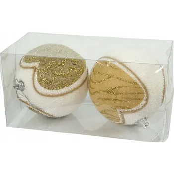 Vánoční dekorace Ozdobné rustikální vánoční baňky na vánoční stromeček 10 cm, sada 2 ks, vánoční ozdoby