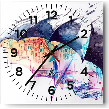 Hodiny Nástěnné hodiny do obýváku 40x40 Abstrakce Tiché hodiny Skleněné hodiny Bez hlučnosti