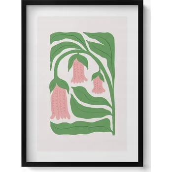 Obraz Dekorativní obraz s grafikou v krásném rámu - Ilustrace rostlin a květin 50x70 cm