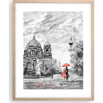 Obraz Obraz plakát na zeď v rámu světlý dub 40x50 město plakáty do obýváku