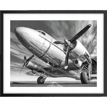 Obraz Foto obraz plakát na zeď v černém rámu 50x40 letadlo plakáty do obýváku