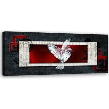 Obraz MODERNÍ OBRAZ Pták na tmavém pozadí NA PLÁTNĚ 120x40