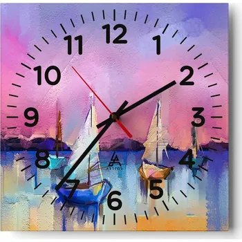 Hodiny Nástěnné hodiny do obýváku 40x40 Krajina Bezhluczne Skleněné hodiny Tiché