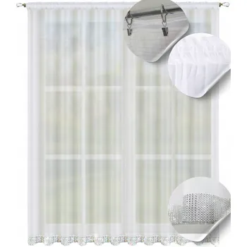 Záclona Záclony s цирконами, hladké, hotové 220x400 záclona flitry voál záclony bílé