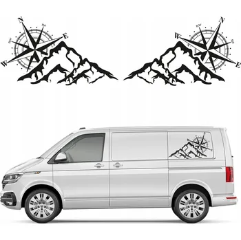 Samolepicí dekorace na vozidlo SAMOLEPKY na auto MOTIV HORY KOMPAS 75 x 44 cm