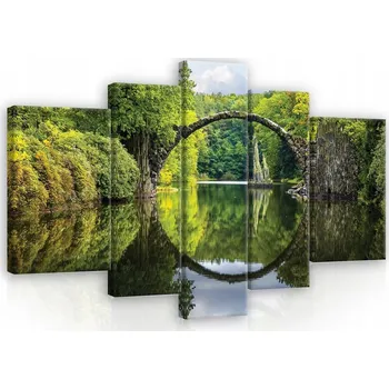 Obraz Obraz do obýváku STROMY JEZERO triptych 3D 170x100 cm