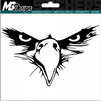 Samolepicí dekorace na vozidlo NÁLEPKA na auto ORLICE POHLED OREL TVÁŘ 9x15