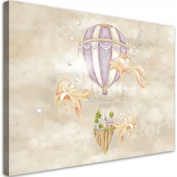 Obraz OBRAZ NA PLÁTNĚ Obraz na plátně Balón a ryby 90x60