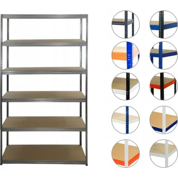 Dílenský regál Kovový regál pozink skladový regál do garáže HELIOS 213x100x50 6 polic x 175 kg