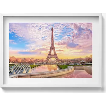 Obraz Obraz v rámu na zeď Romantický pohled na Eiffelovu věž v Paříži 70x50 cm