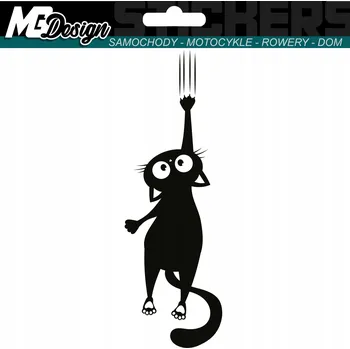 Samolepicí dekorace na vozidlo NÁLEPKA na auto PADající KOČKA KOTĚ 6x20 cm