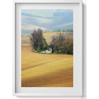 Obraz Ozdobný nástěnný obraz v rámu s grafikou Morava venkovská krajina 50x70 cm