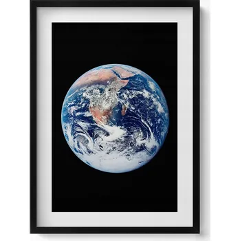 Obraz Ozdobný nástěnný obraz v rámu s grafikou Země viděná z vesmíru 50x70 cm