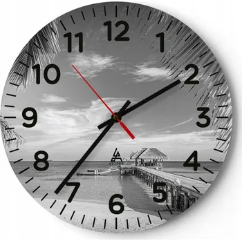 Hodiny Nástěnné hodiny do kuchyně 30x30 Krajiny | Skleněné hodiny do obýváku | Tiché