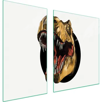 Obraz SKLENĚNÁ OCHRANNÁ DESKA NA SPORÁK 90x52 DINOSAURUS TVRZENÉ SKLO