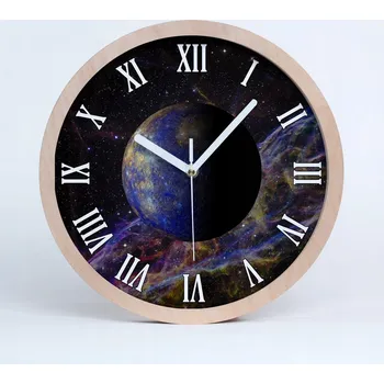 Hodiny Dřevěné nástěnné hodiny kulatý Merkur průměr 30 cm