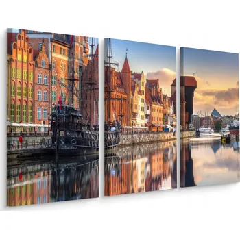 Obraz Triptychový obraz Gdaňsk Loď loď 3D efekt 120x80