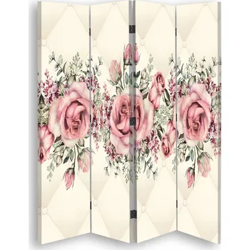 umělá květina DEKORAČNÍ PARAVÁN Růže Květiny Růžový 145x170