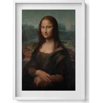 Obraz Obraz v bílém rámu nástěnná dekorace Mona Lisa Leonardo Da Vinci 50x70 cm