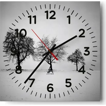 Hodiny Nástěnné hodiny do obýváku 40x40 Krajina Bezhluczne Skleněné hodiny Tiché