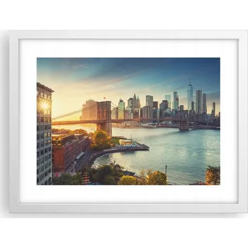 Obraz Obraz plakát v bílém rámu do obýváku 40x30 New York foto na zeď
