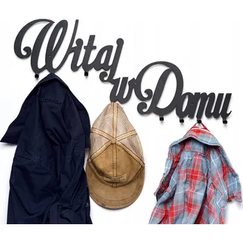 Věšák Vítejte doma #1 - ČERNÝ - Věšák na oblečení 60 cm