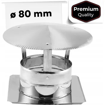 Komín Nerezová ventilační stříška s rozetou, průměr 80 mm