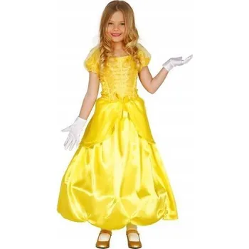 Karnevalový kostým KOSTÝM DĚTSKÝ ŽLUTÝ KOSTÝM PRINCEZNY Z POHÁDKY VEL. 104