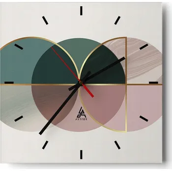 Hodiny Velké nástěnné hodiny 40x40 Abstrakce Skleněné tiché hodiny