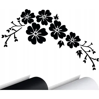 Samolepicí dekorace na vozidlo SAMOLEPKA na auto KVĚTY FLOWERS ROSTLINY 9x15