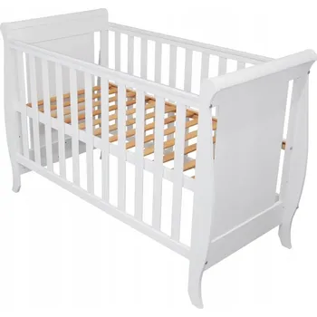 Dětská postýlka Dřevěná postýlka Senmalucha Misza 60 x 120 cm bílá