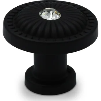 Nábytkové kování NÁBYTKOVÁ ÚCHYTKA ČERNÁ S KŘIŠŤÁLEM DEKORATIVNÍ ÚCHYTKA NA NÁBYTEK