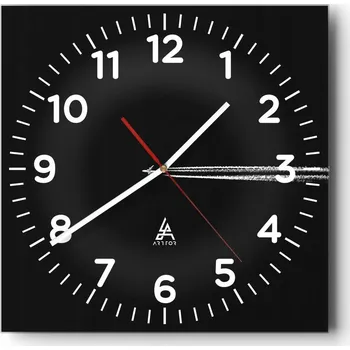 Hodiny Nástěnné hodiny do obýváku 40x40 Letadlo Tichý chod Skleněné hodiny