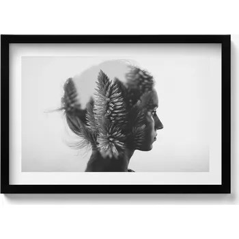 Obraz Dekorativní nástěnný obraz v rámu s grafikou Lidská citlivost a myšlenky 60x40 cm