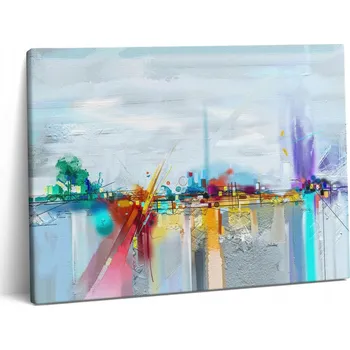 Obraz Obraz Plátno Canvas Dřevěný Rám Do Studia Abstraktní Olejová Krajina