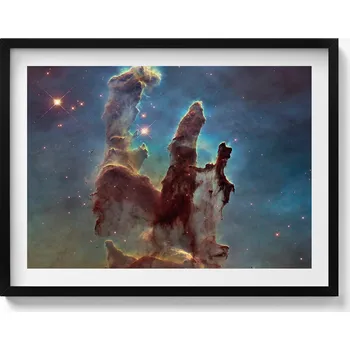 Obraz Ozdobný nástěnný obraz v rámu s grafikou loft Fotografie NASA vesmír 80x60 cm